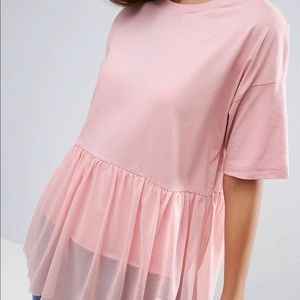 White Lush Clothing Brand New Tulle T-shirt